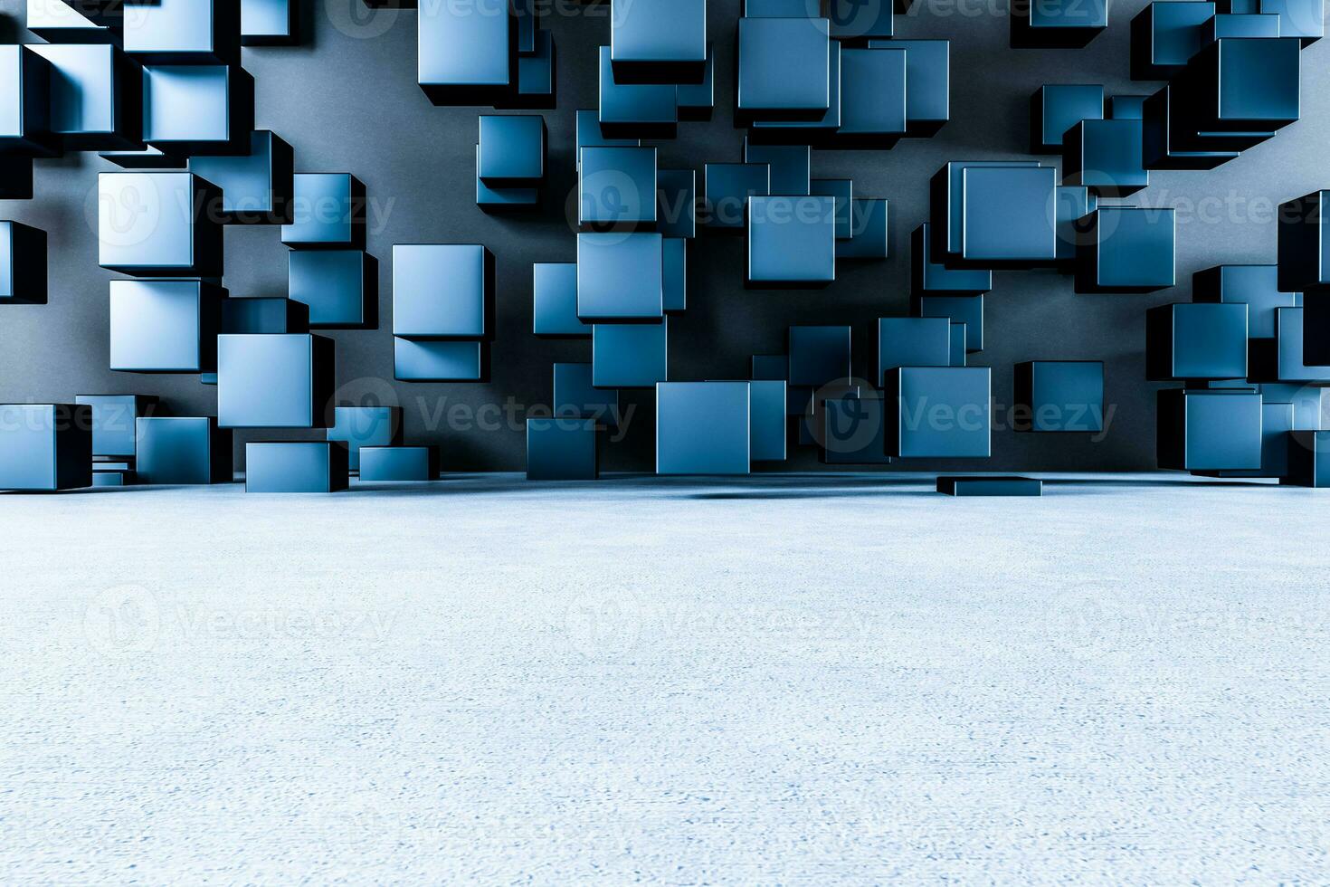 3d rendering, creativo cubi parete con pavimento foto