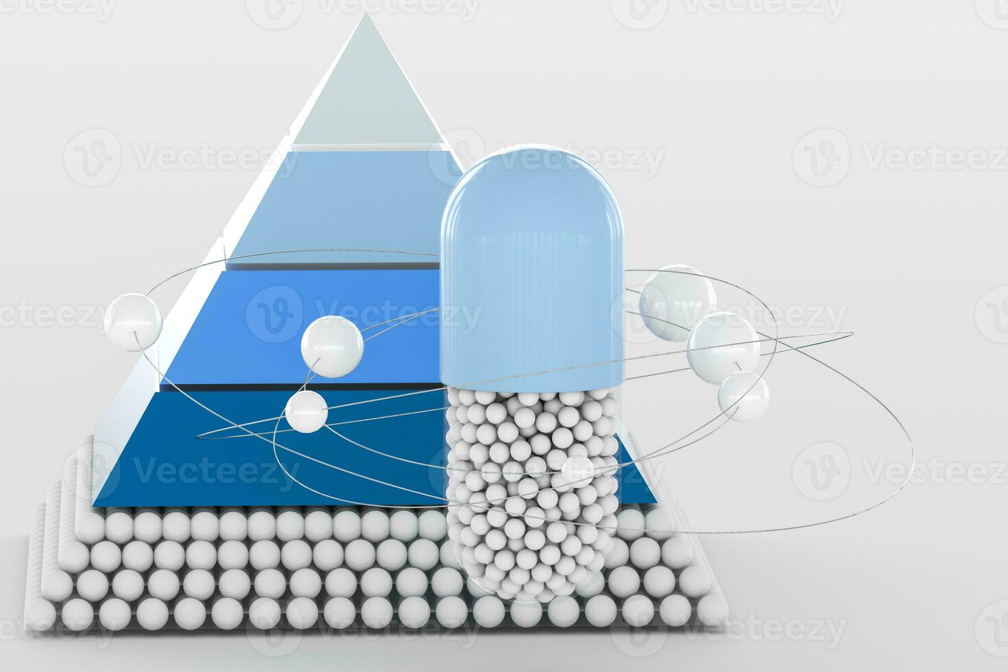 piramide e capsula, 3d interpretazione foto