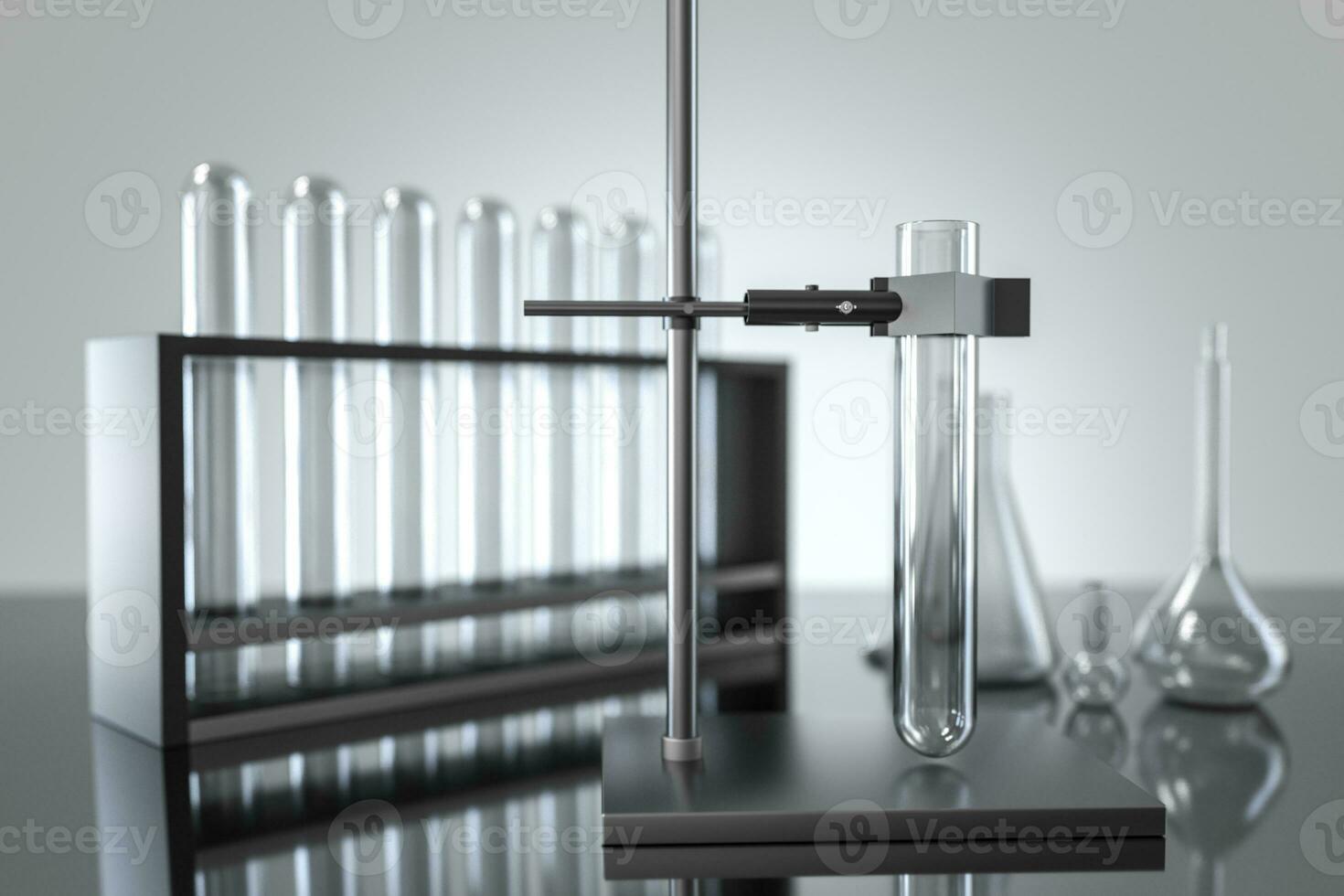chimico test tubo nel il laboratorio, 3d resa. foto