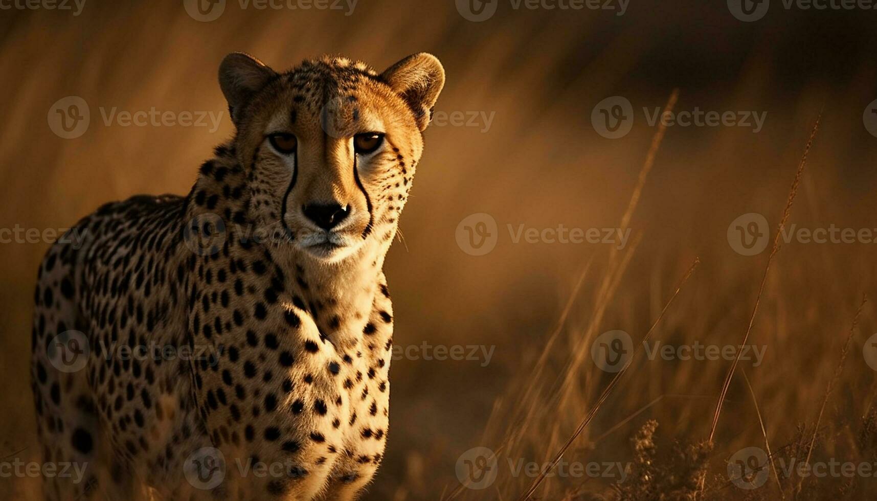 ghepardo, allo stato selvaggio gatto, natura bellezza, maestoso felino, africano natura selvaggia generato di ai foto