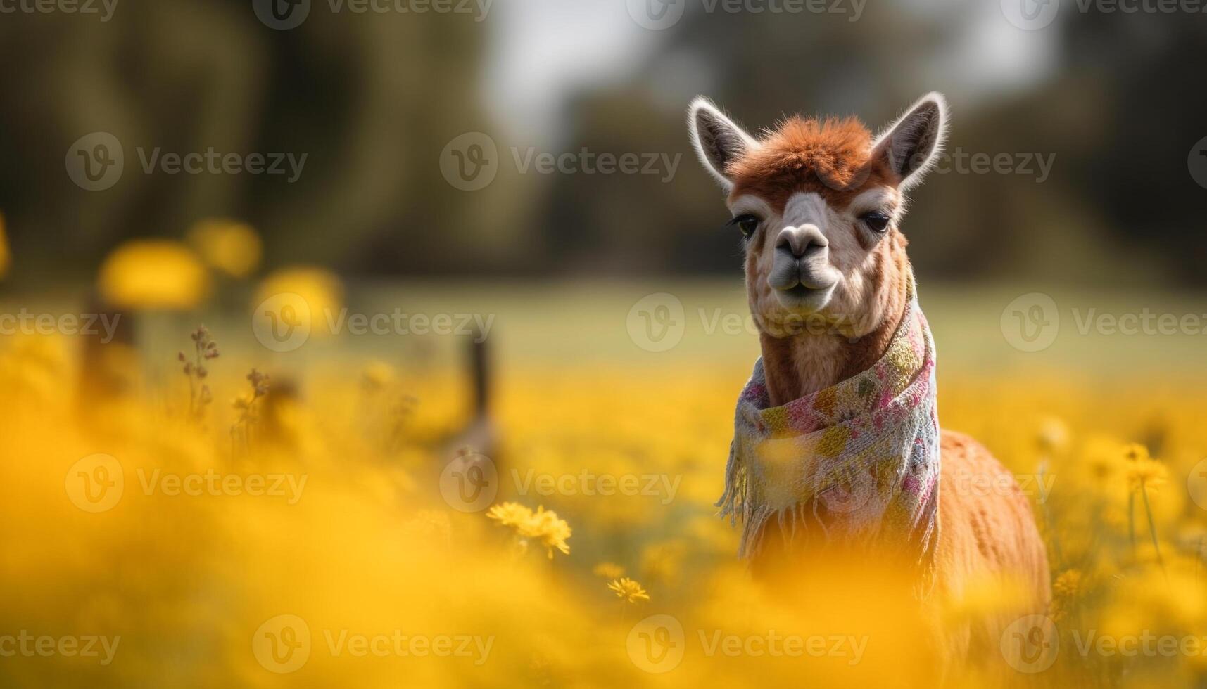 carino cucciolo pascolo nel un' verde prato, godendo il all'aperto generato di ai foto