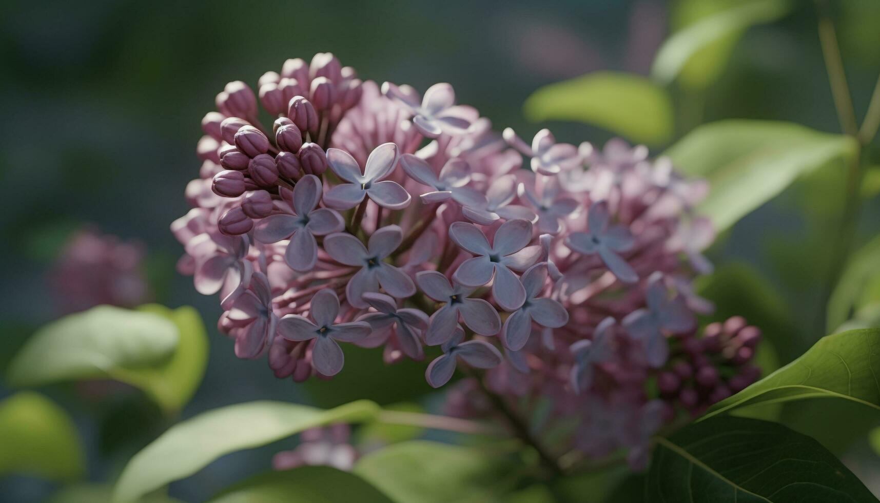 freschezza di estate fioriture nel un' vicino su di viola lilla fiori generato di ai foto