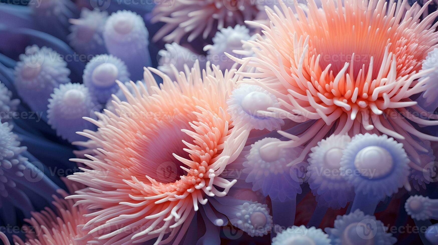 anemone attinia struttura subacqueo scogliera mare corallo ai generato foto