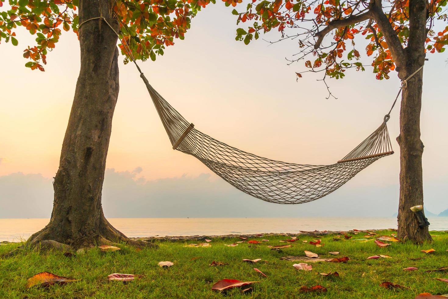 amaca sulla spiaggia e sul mare foto