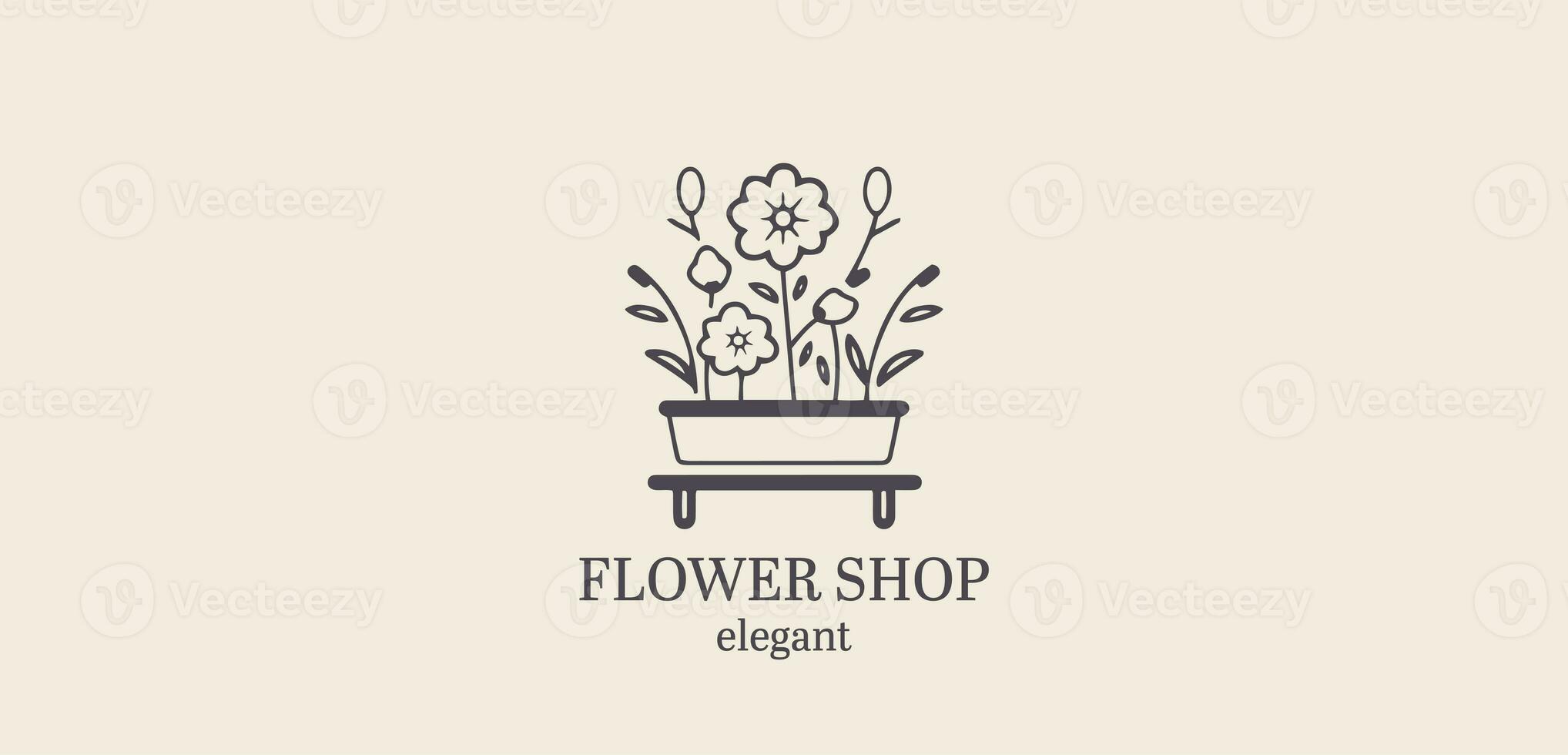 vettore logotipo per fiore negozio, lusso bellezza salone, moda, cura della pelle, cosmetico. foto