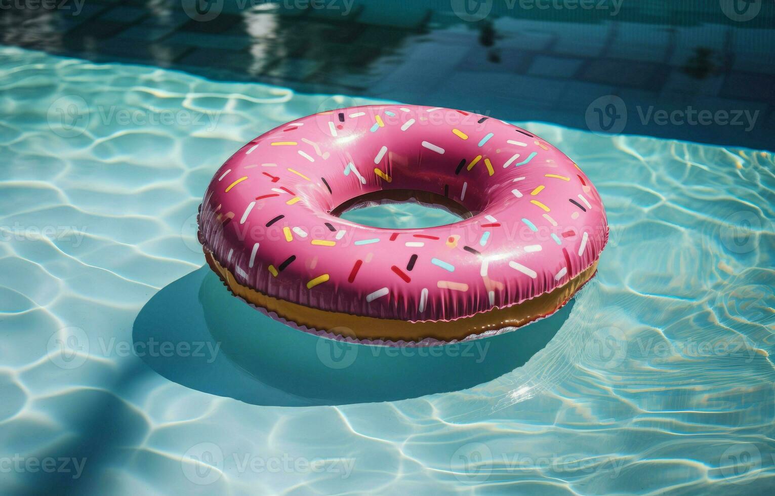 ciambella cerchio piscina galleggiante. creare ai foto