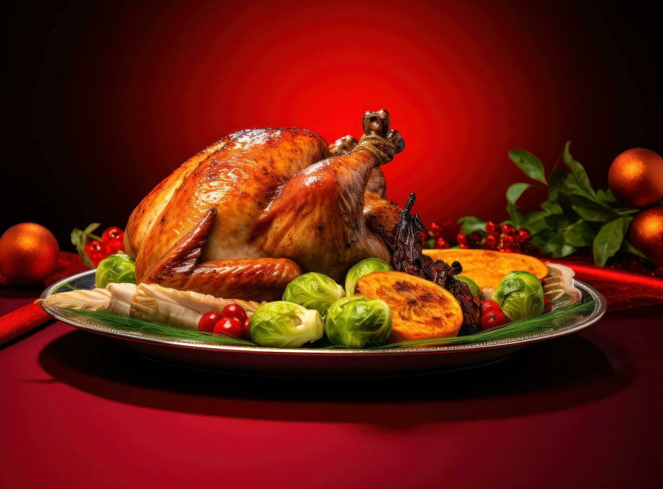 Natale cena con uccello foto