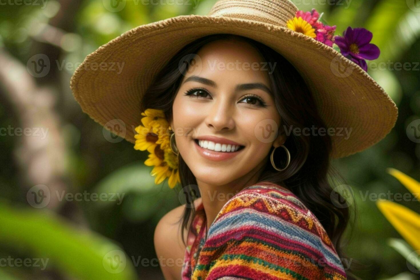 donna Sorridi e godere a natura foto