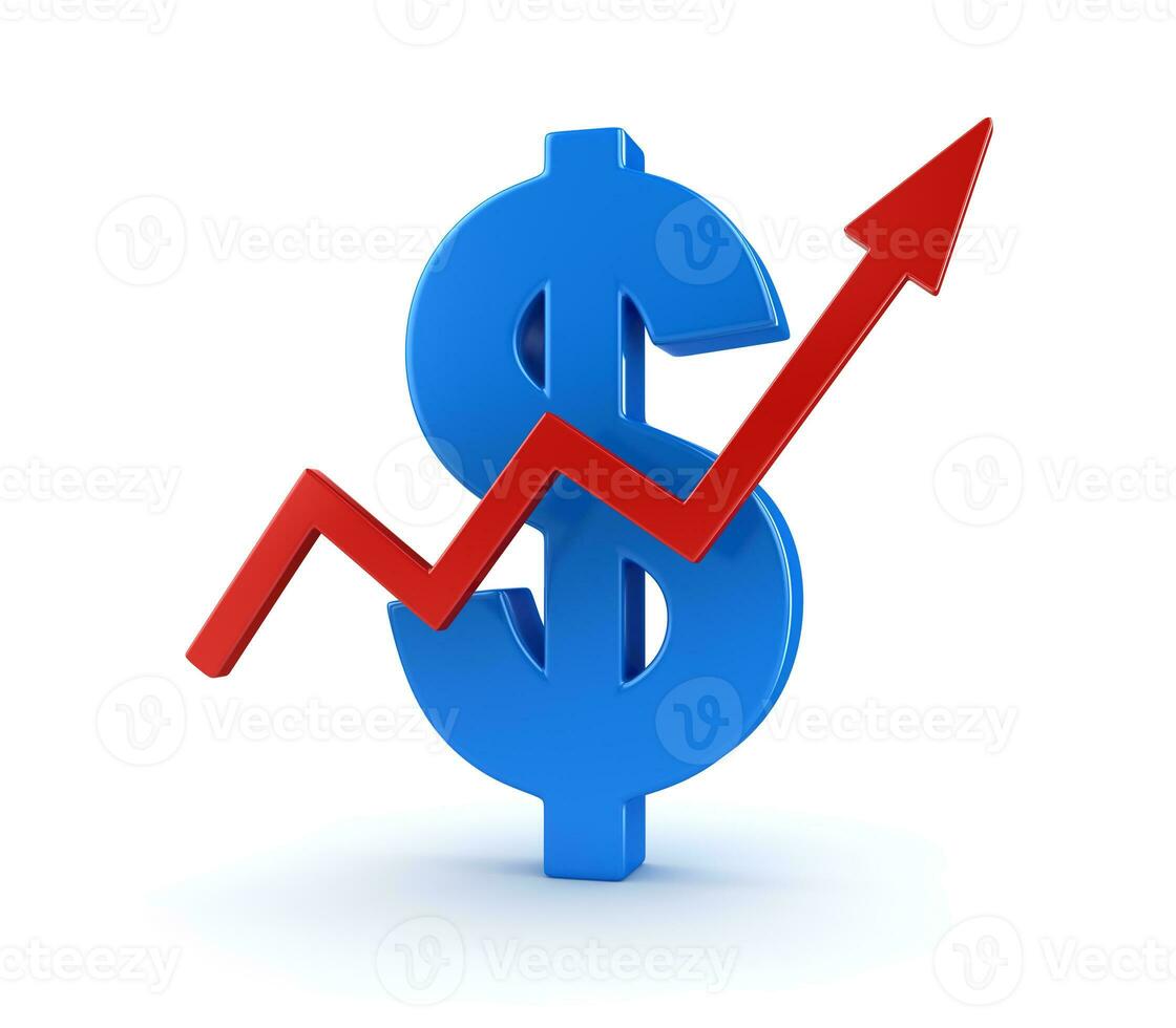 attività commerciale grafico con dollaro simbolo foto