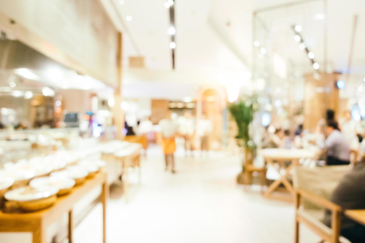 sfocatura astratta e interni sfocati della caffetteria e del ristorante per lo sfondo foto