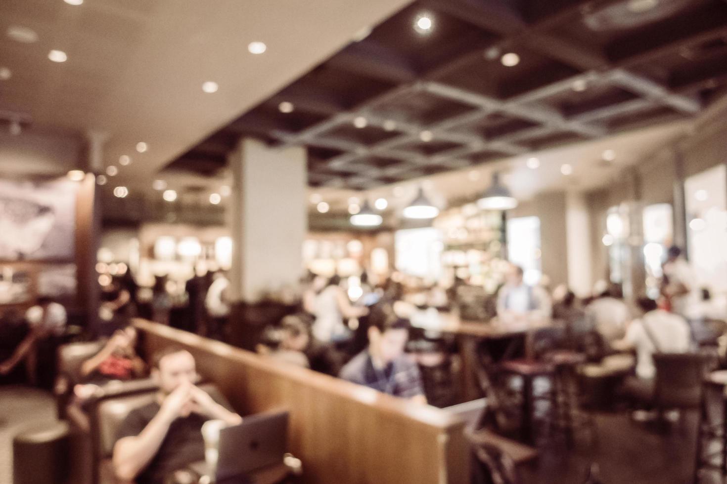 sfocatura astratta e interni sfocati della caffetteria e del ristorante foto