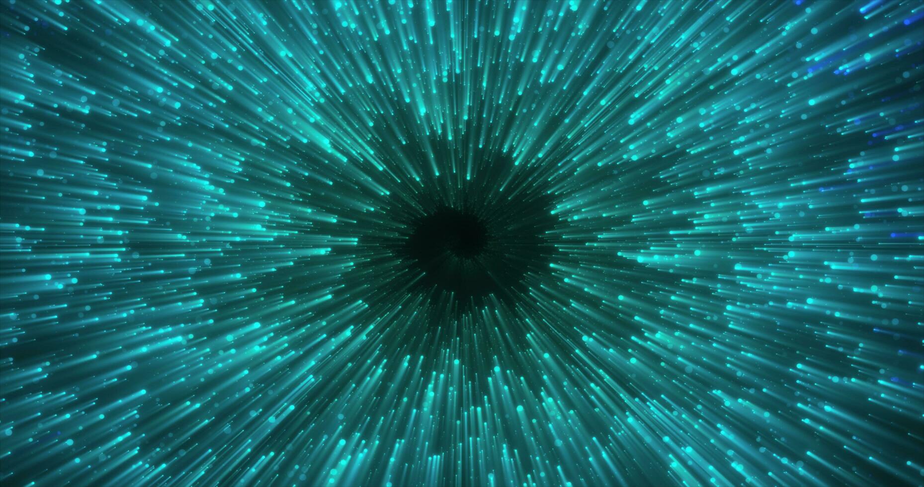 astratto verde energia magico raggiante spirale turbine tunnel particella sfondo con bokeh effetto foto
