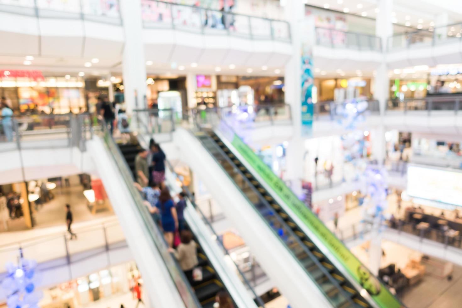 sfocatura astratta e centro commerciale sfocato foto