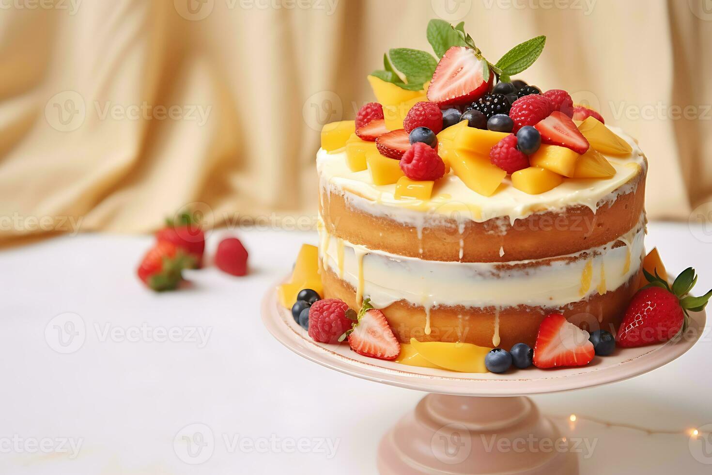 delizioso Mango fragola estate torta foto