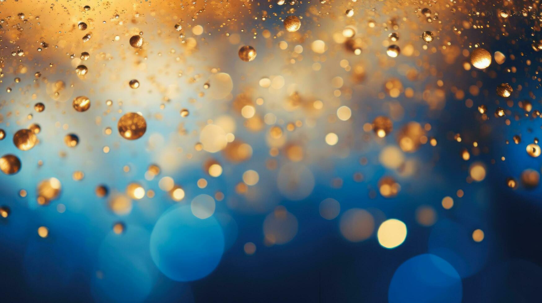 bokeh sfondo e d'oro leggero nebbia, blu con turchese sfondo, di ai generativo. foto