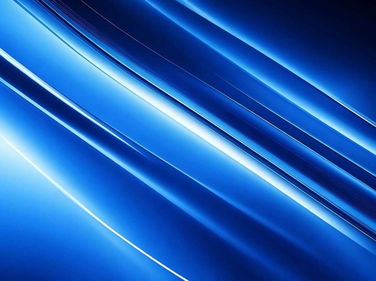 astratto blu sfondo con liscio splendente linee, ai generato foto