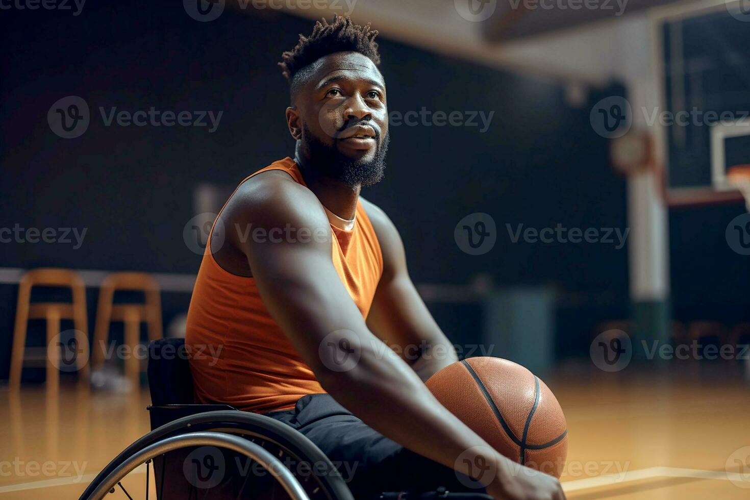 Disabilitato pallacanestro squadra durante gioco. diversità e inclusione concetto. generativo ai foto