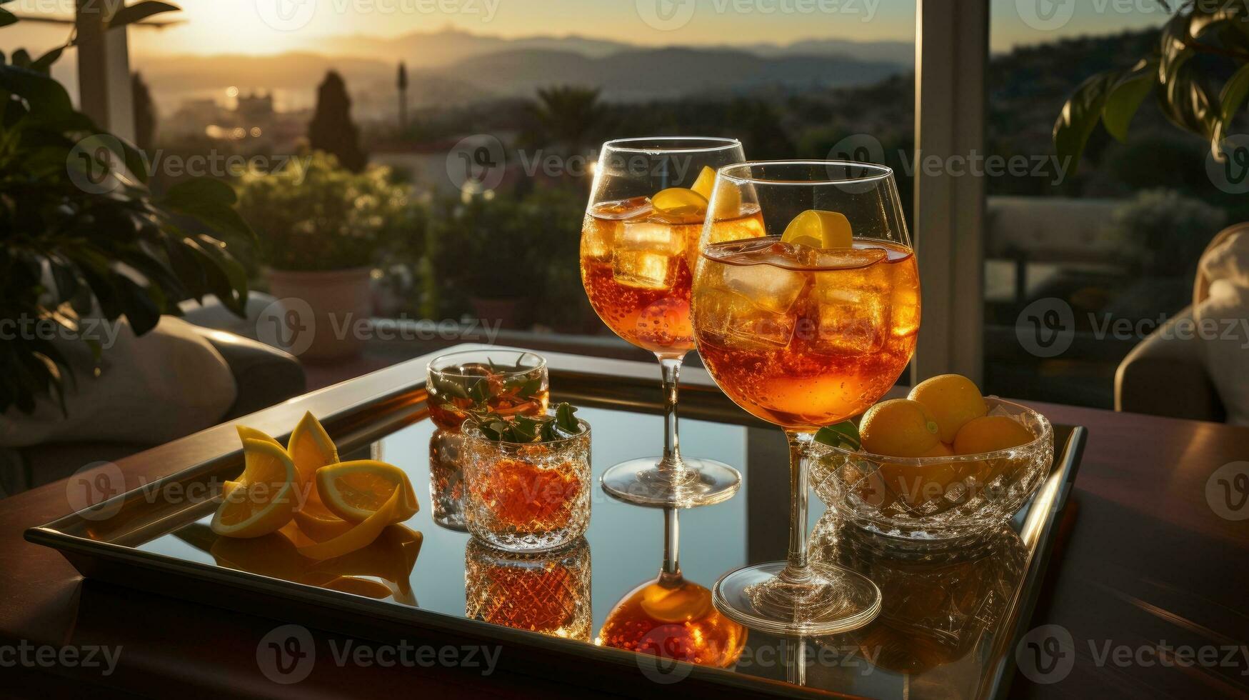 avvicinamento bicchiere di spritz aperol cocktail foto