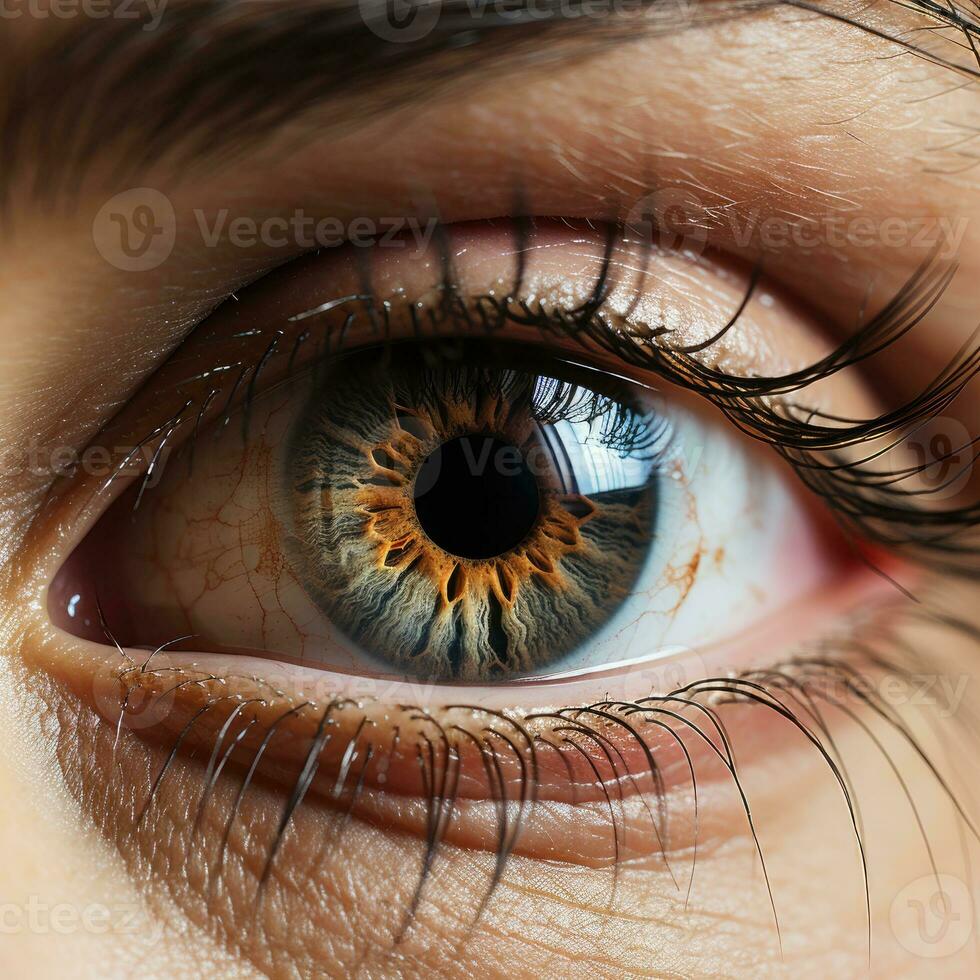 macro Immagine di umano occhio. generativo ai foto