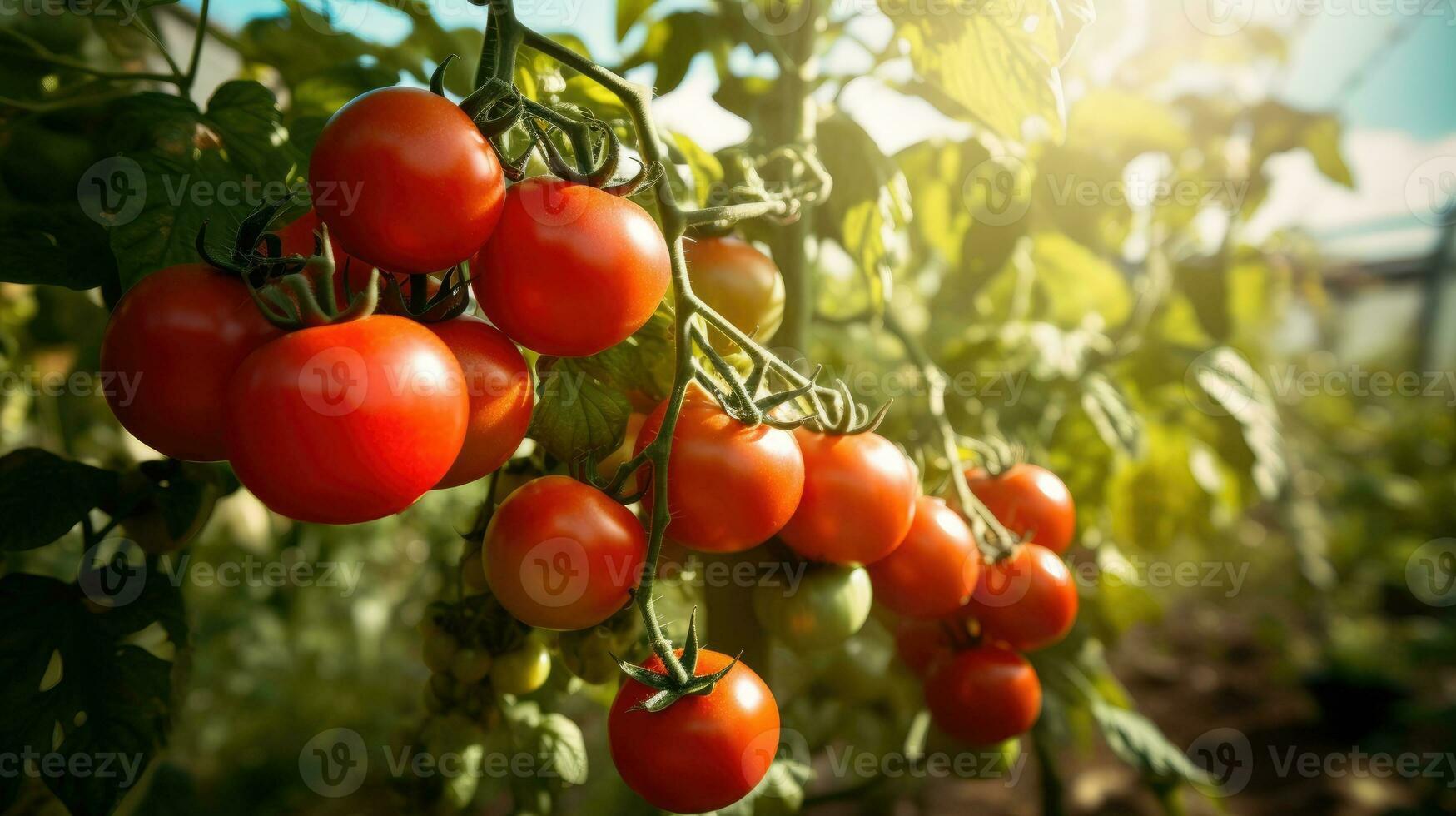 rosso pomodori agricoltura raccolta. generativo ai foto