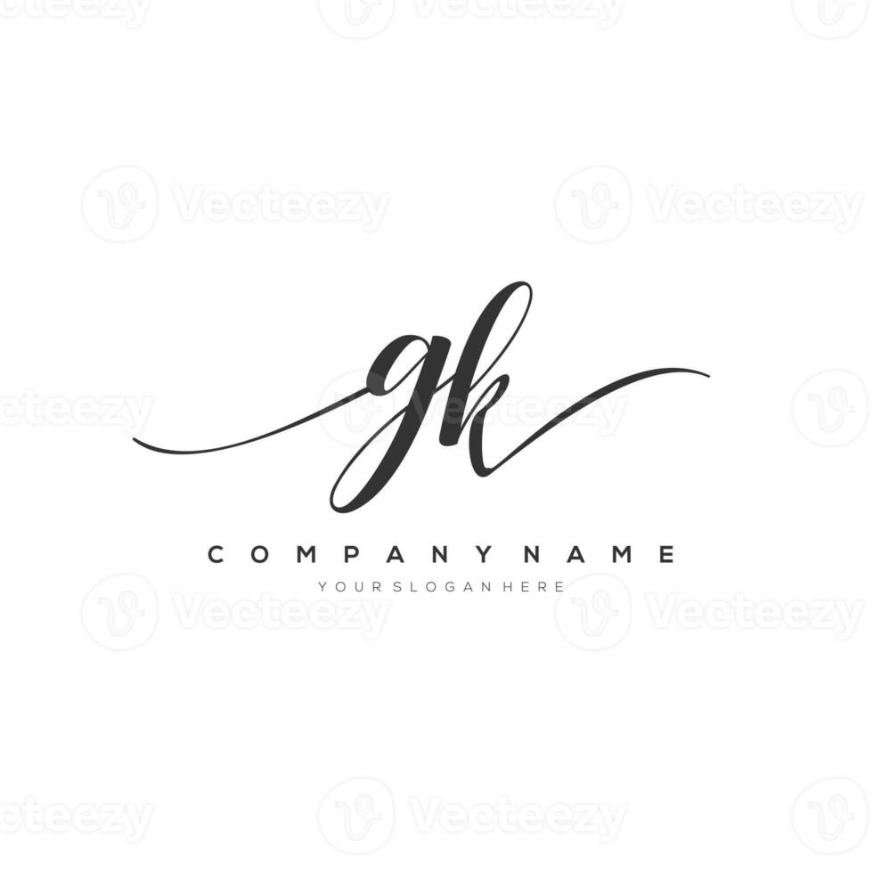 iniziale lettera gk logo, fiore grafia logo disegno, vettore logo per donne bellezza, salone, massaggio, cosmetico o terme marca arte. foto