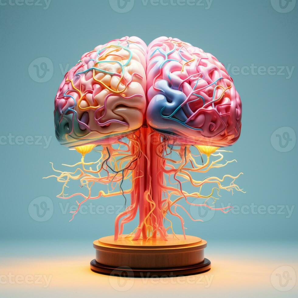 un' umano cervello modello, umano disegno, inteligente mente, ai generativo foto