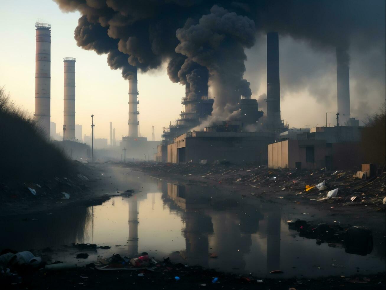 urbano inquinamento e ambientale danno, generativo ai foto