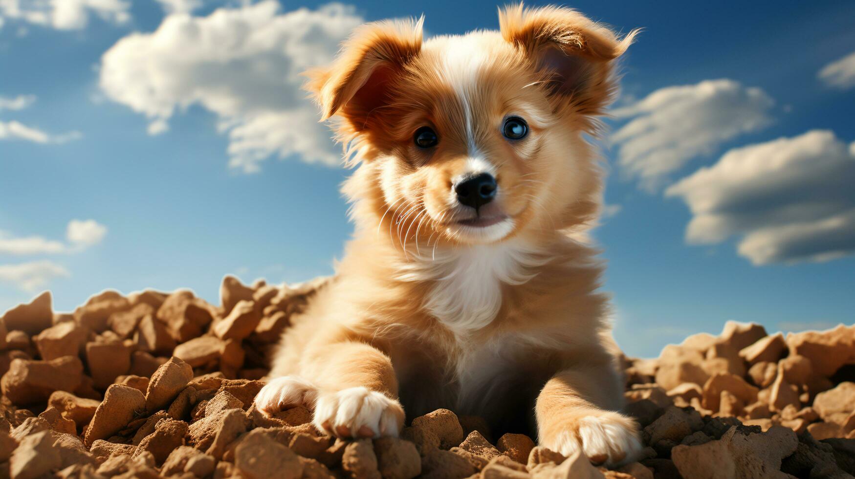 gioioso cucciolo ricreazione carino cuccioli avendo divertimento nel vivace interazione, generativo ai foto