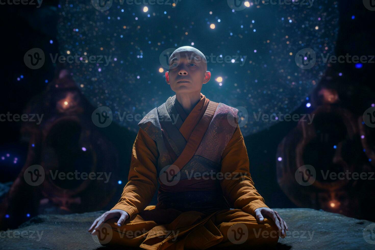 Tailandia monaco cosmico meditazione. creare ai foto