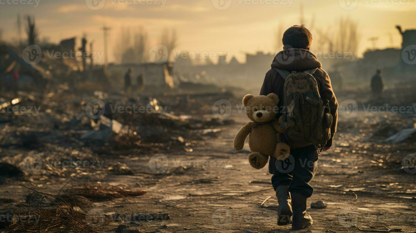 impaurito poco ragazzo pianto. poco ucraino patriota. no guerra con Ucraina. foto