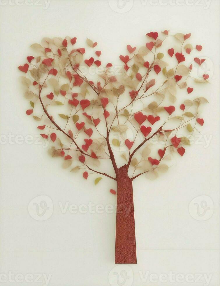 albero con cuore le foglie illustrazione foto