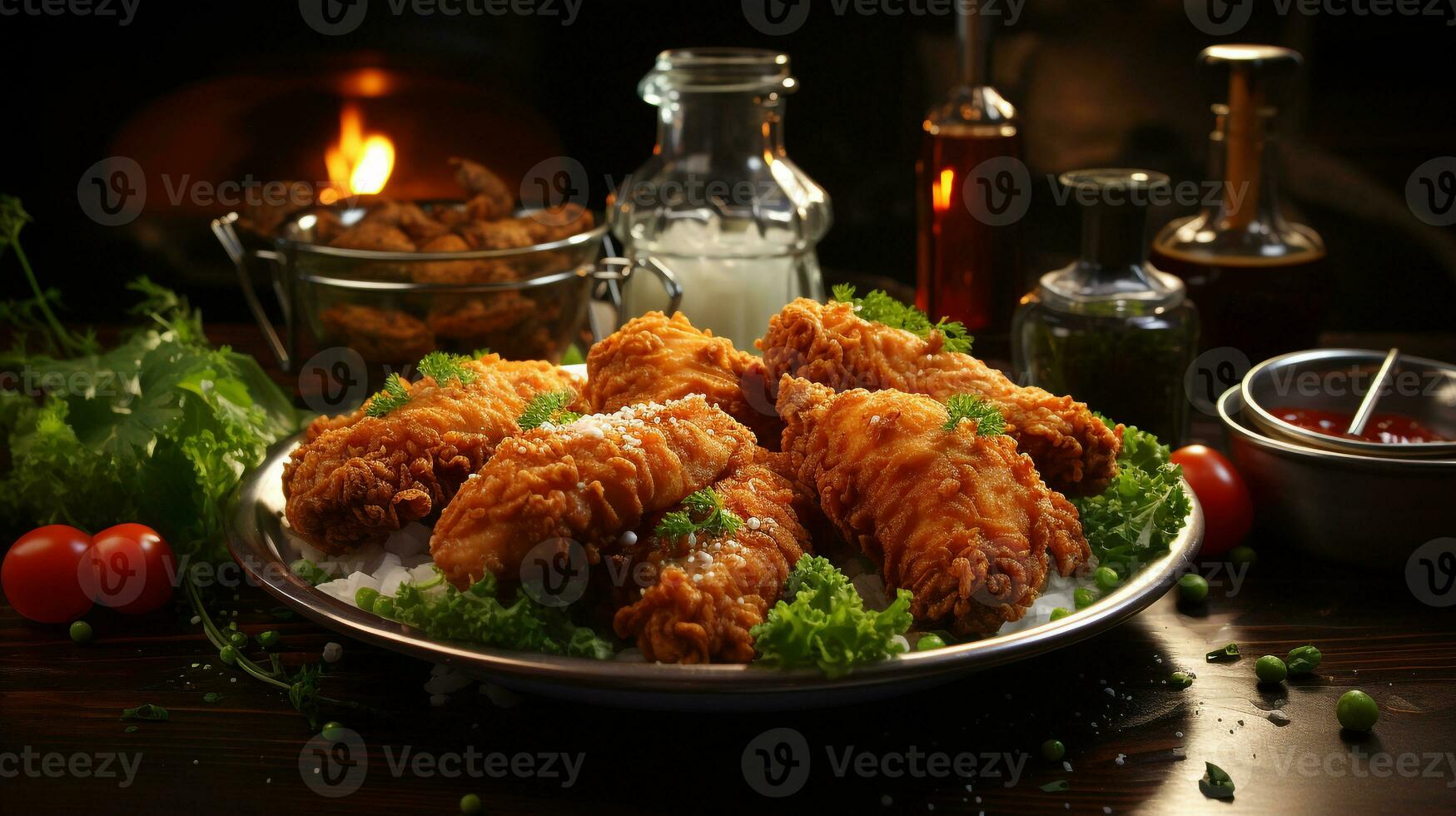 delizioso croccante fritte pollo ai foto