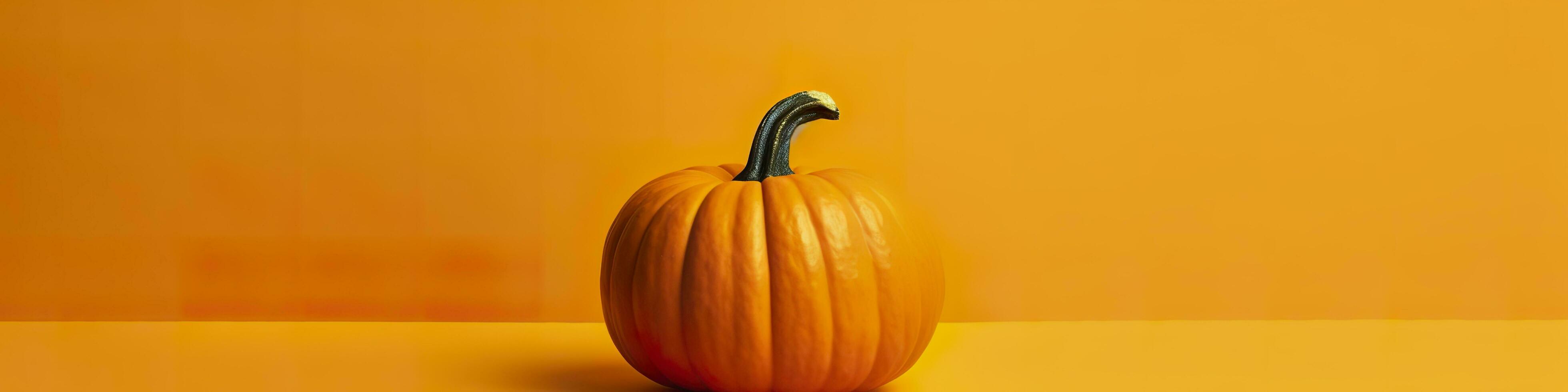 un' zucca contro un' giallo sfondo. generativo ai foto