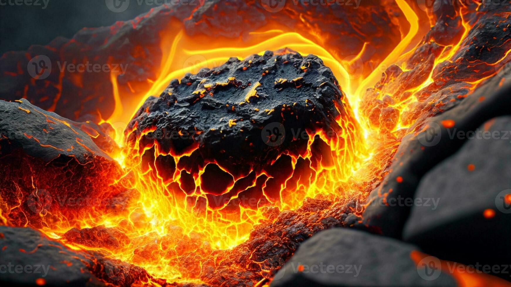 d'oro lava e lava roccia. ai generativo. foto