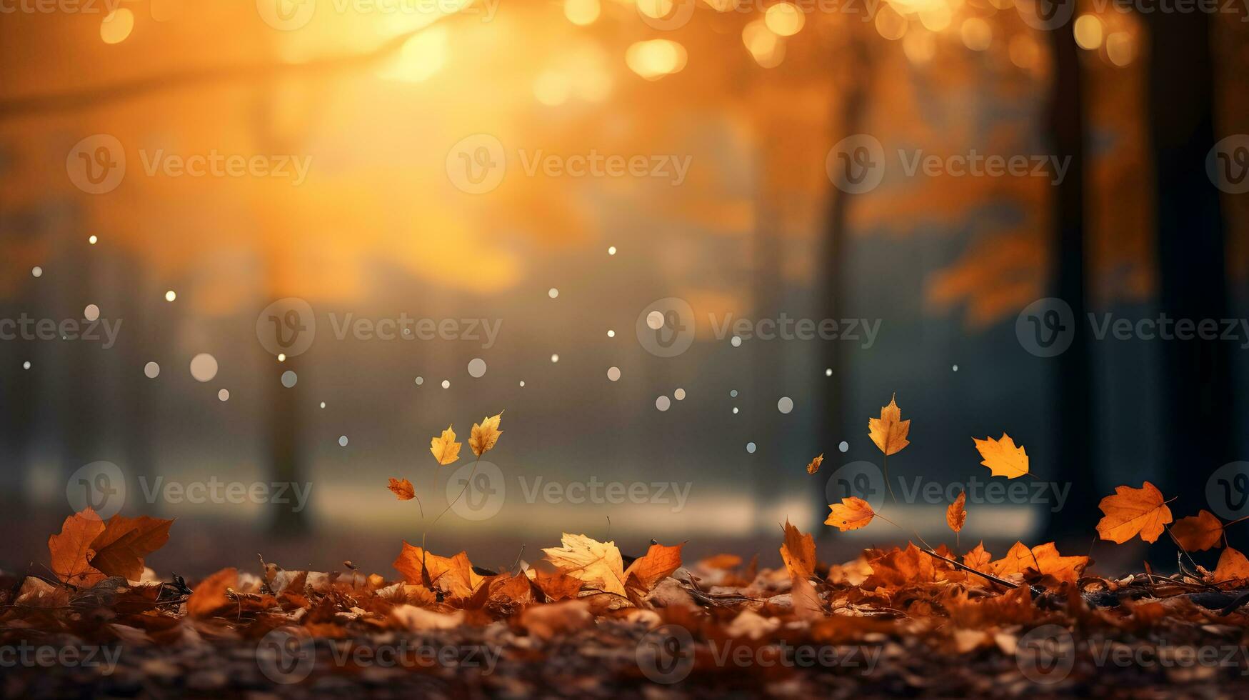 autunno le foglie nel il foresta. bellissimo natura sfondo foto