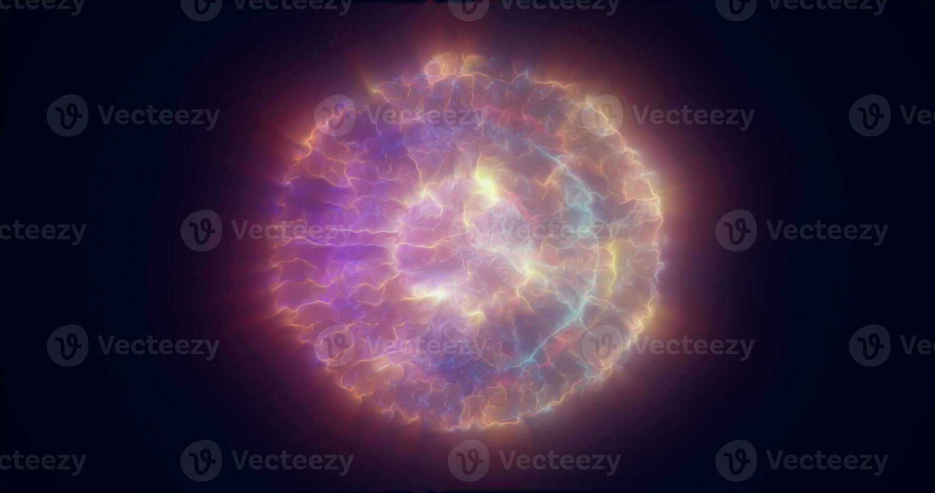 multicolore energia raggiante sfera futuristico atomo a partire dal elettrico Magia particelle e energia onde sfondo foto
