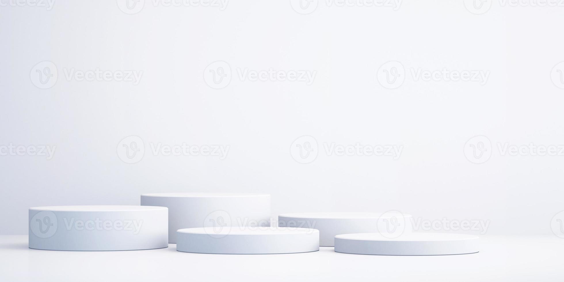 Sfondo 3d per mock up podio per la presentazione del prodotto, sfondo bianco, rendering 3d foto