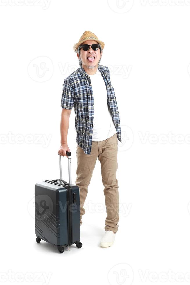 uomo con bagagli foto