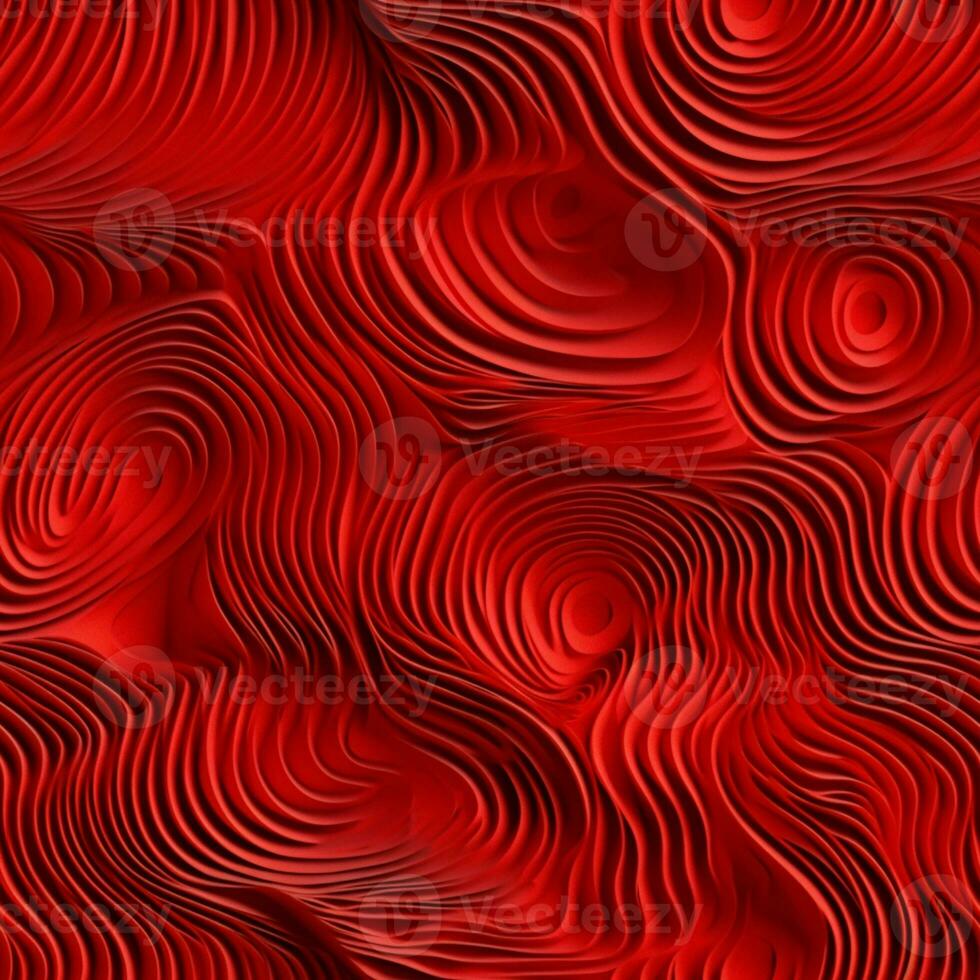 un' vicino su di un' rosso sfondo con un' modello di ondulato Linee. generativo ai. foto