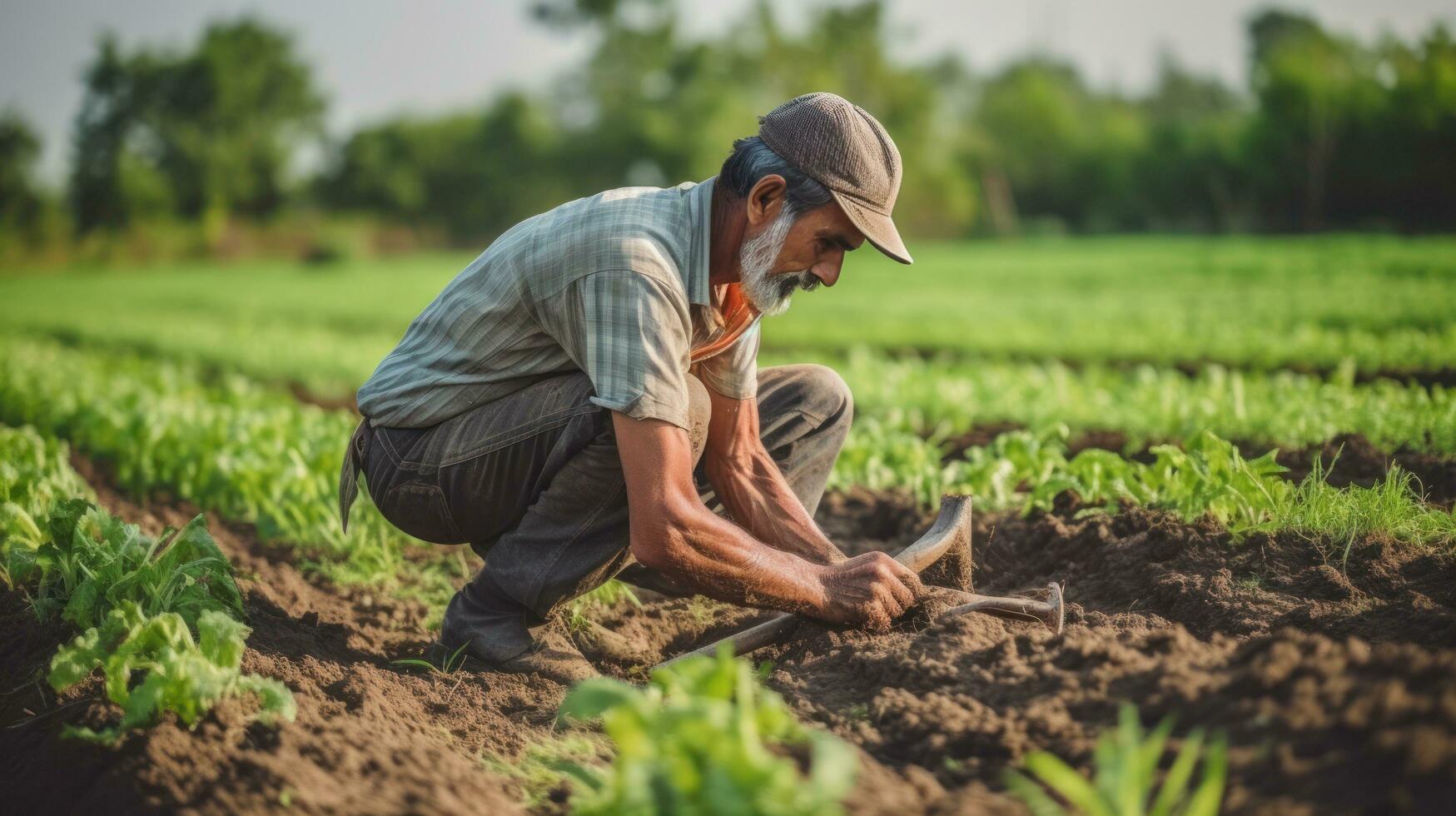 contadino lavori su azienda agricola foto