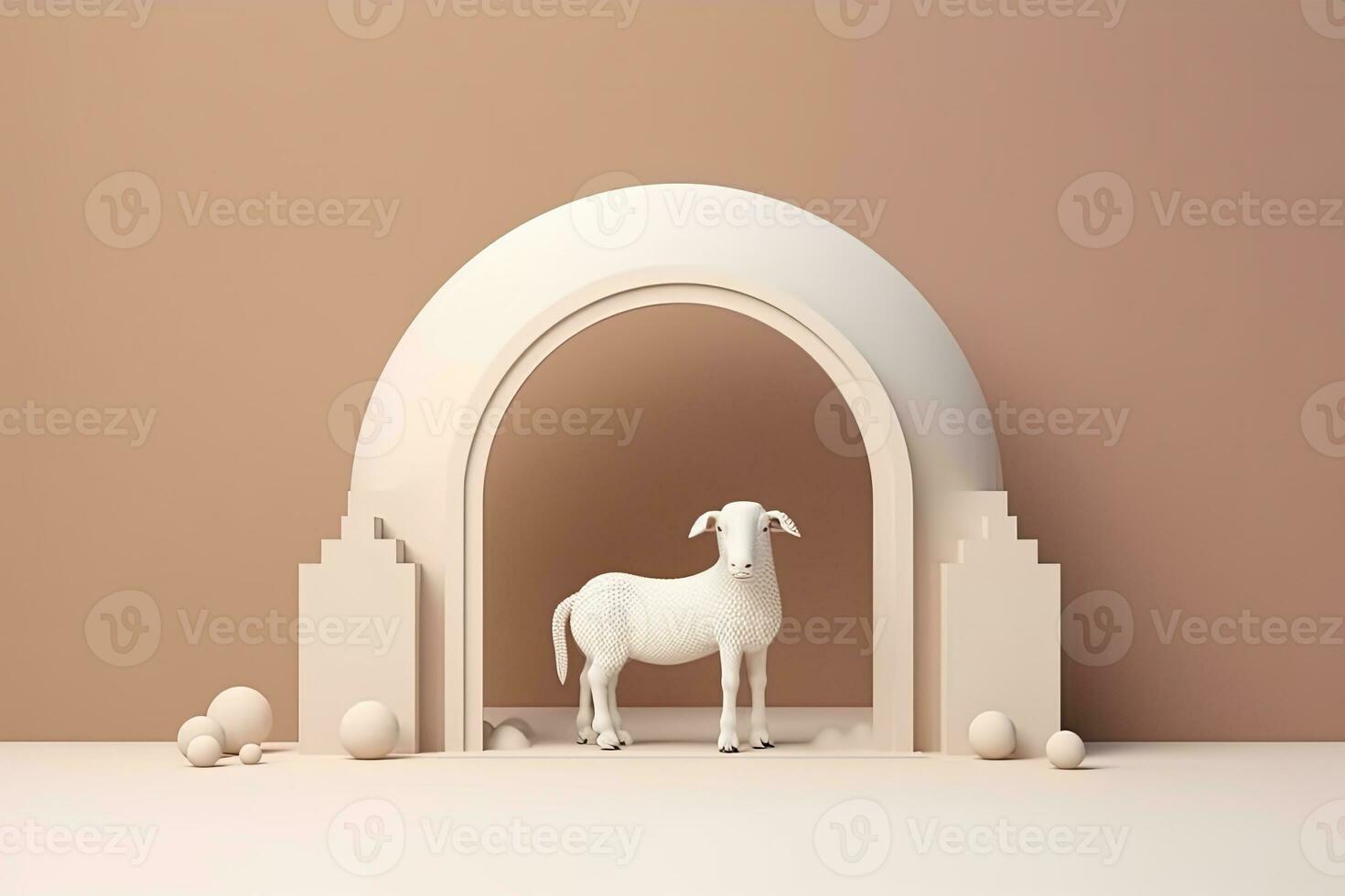 3d eid al adha, pecora simbolo, ai generato foto