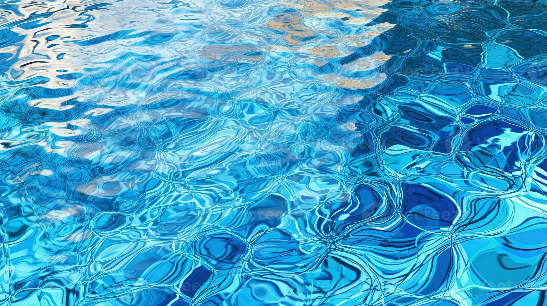 increspature su il blu piscina acqua. brillante onde di pulito piscina acqua. generato ai. foto