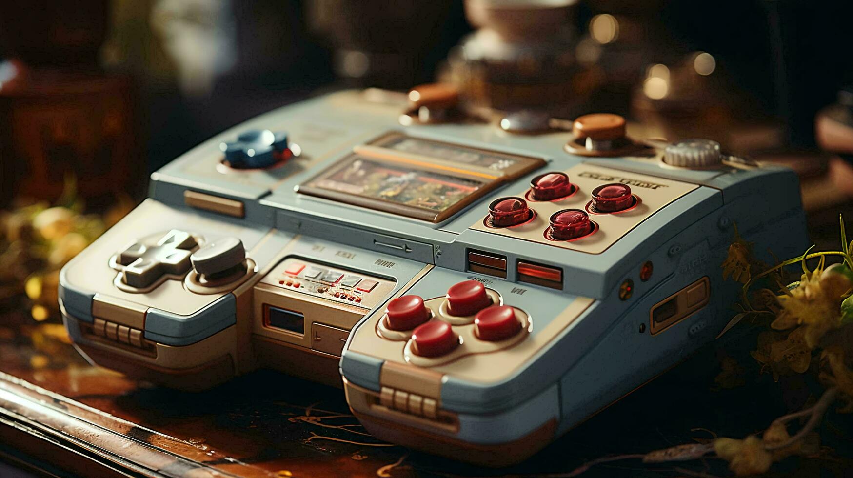 vecchio elegante Vintage ▾ retrò gioco consolle con video gioco telecomando da gioco manifesto a partire dal anni 80 anni 90 foto