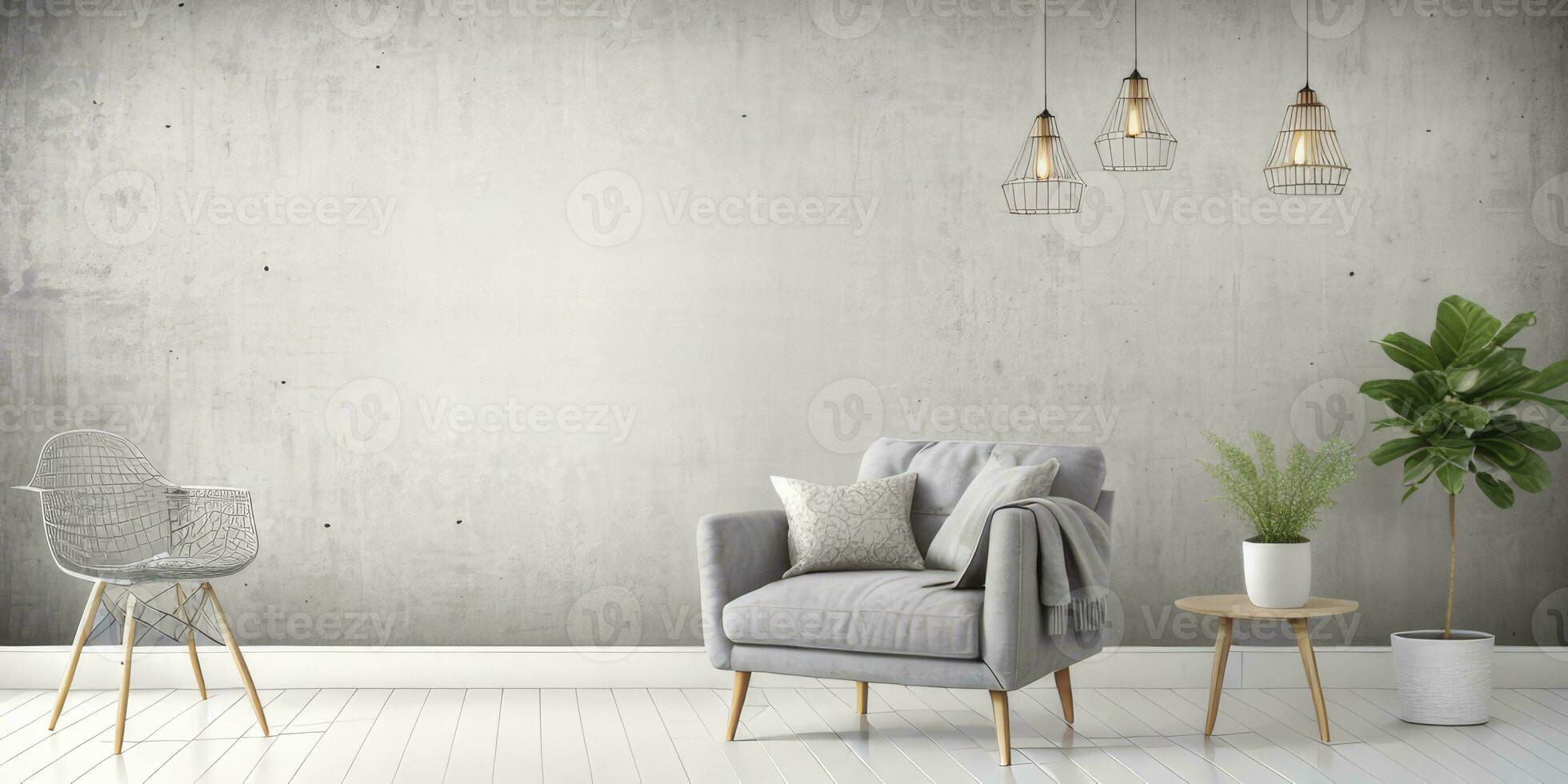 divano e vaso decorazione interno studio camera concetto per sfondo fotorealistico creato con ai generativo foto
