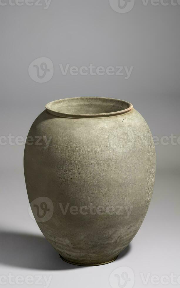 foto realistico unico antico 3d ceramica pietra struttura su grigio sfondo creato con ai generativo