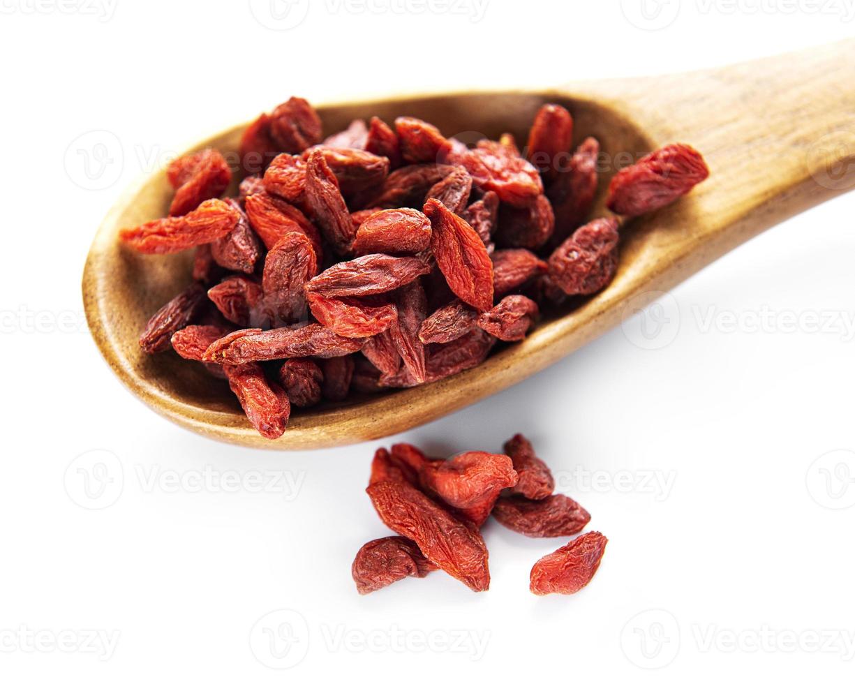 bacche di goji rosse secche per una dieta sana. foto