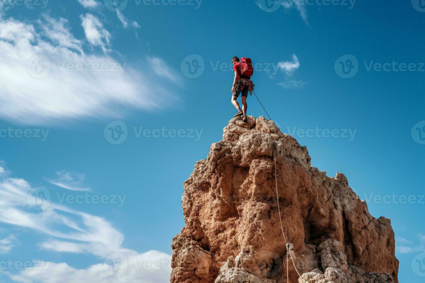 scalata il altezza - un' viaggio di forza e avventura ai generativo foto