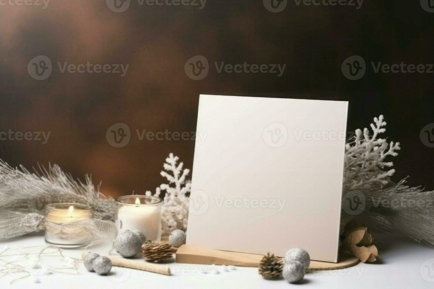 saluto natale vuoto carta carta. creare ai foto