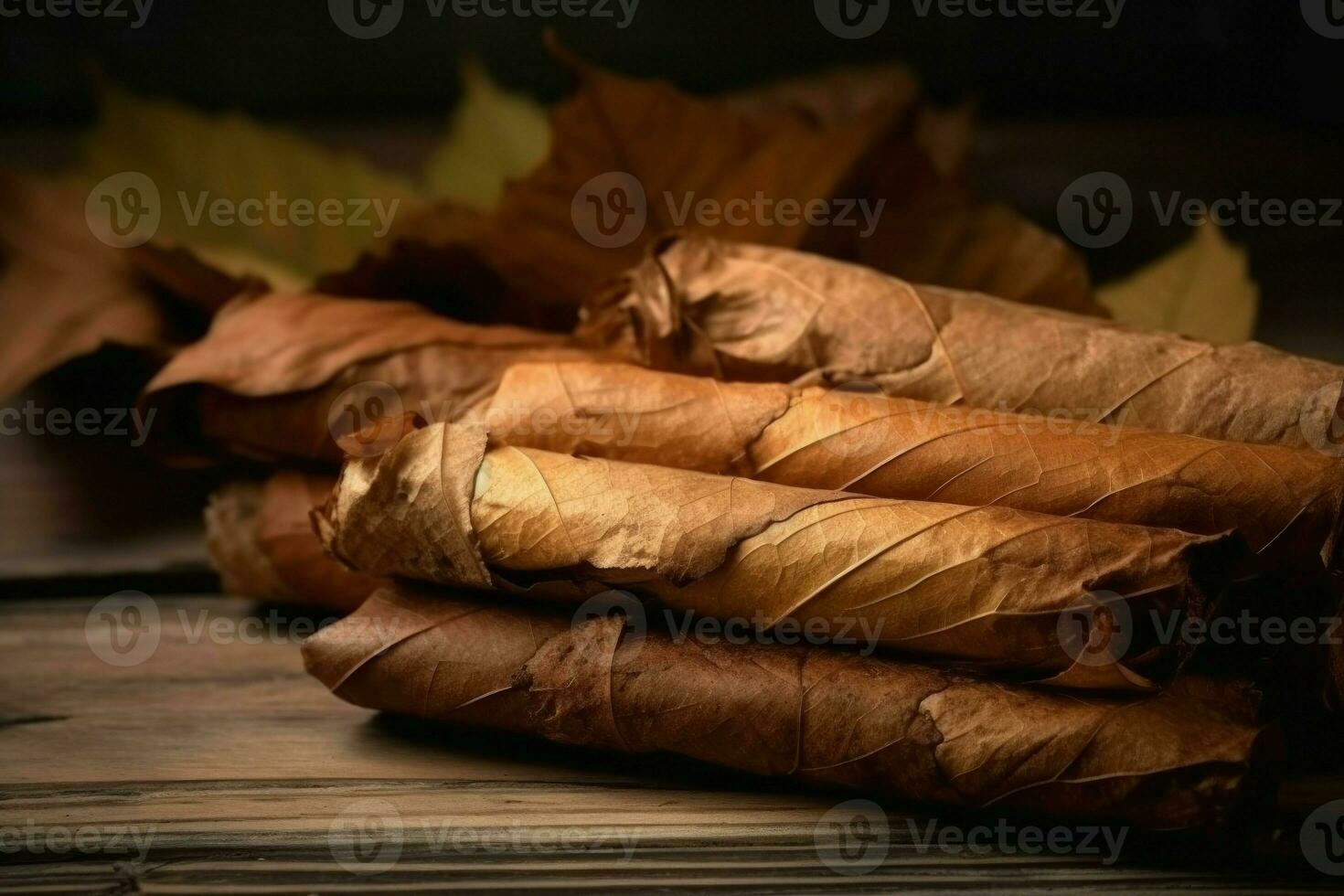 secco tabacco foglie. creare ai foto