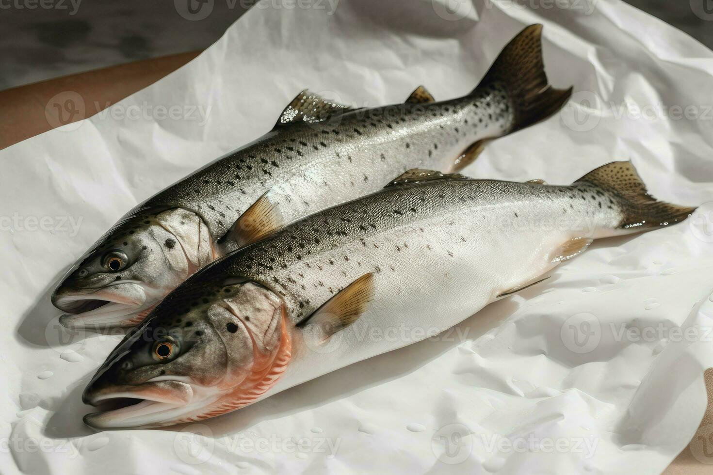 fresco cottura al forno pesce pranzo. creare ai foto